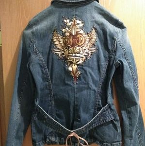 Harley Davidson Moto Jean Jacket EUC Sz M
